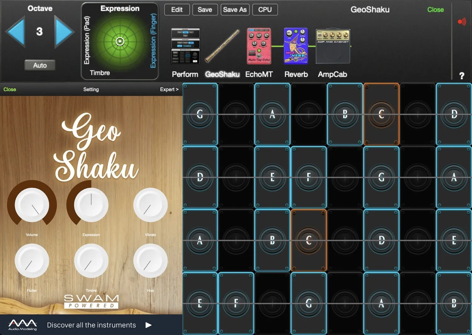 GeoShaku controls in GeoShred Studio