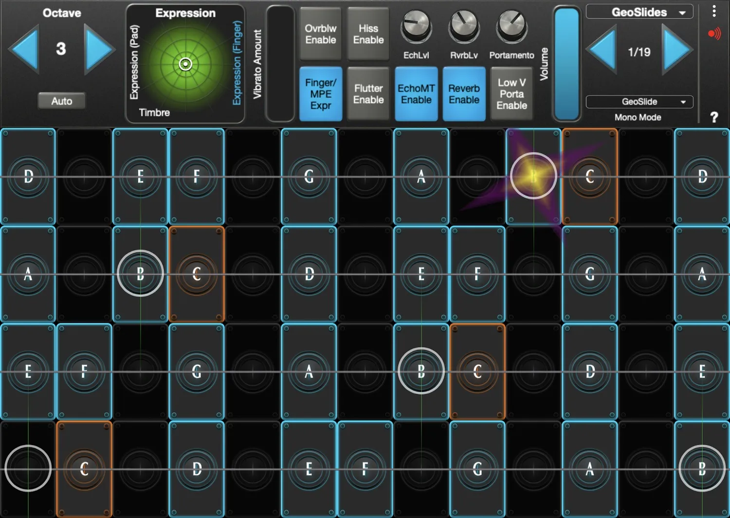 GeoSlide interface in GeoShred Studio