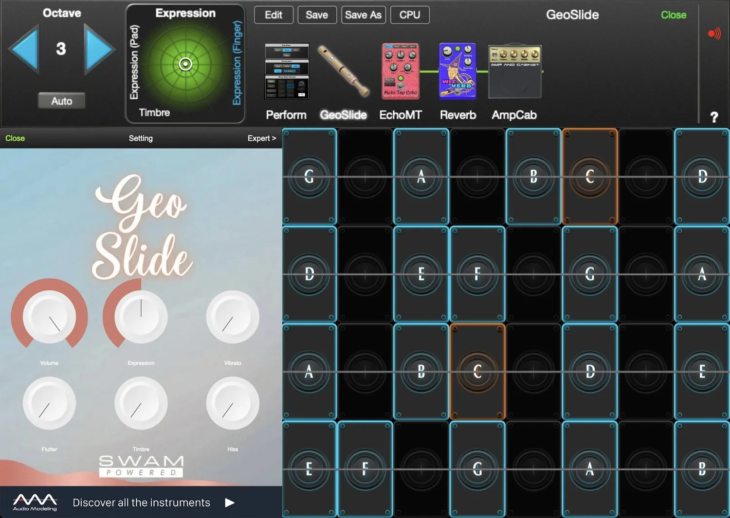GeoSlide controls in GeoShred Studio