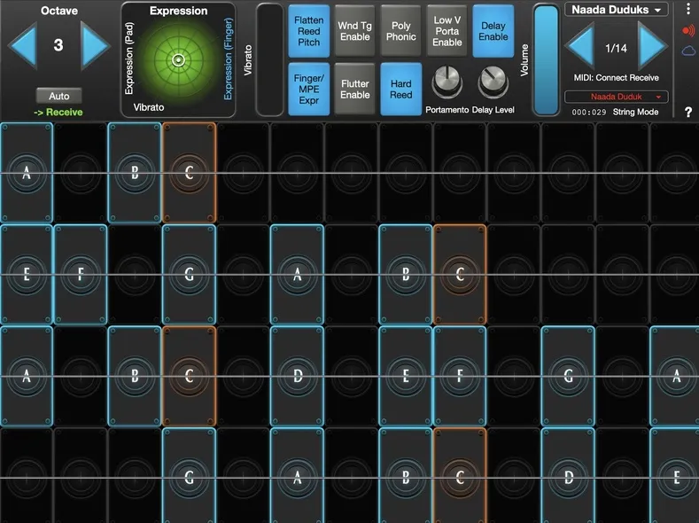 Naada Duduk interface in GeoShred Studio