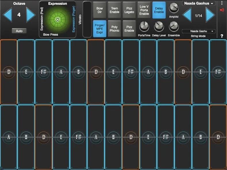Naada Gaohu interface in GeoShred Studio